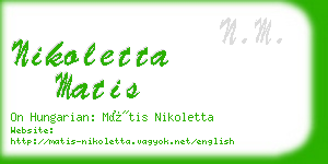 nikoletta matis business card